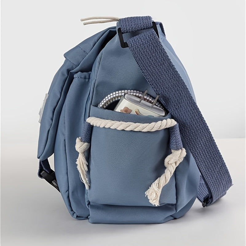 1pc Large Capacity Mens Nylon Messenger Bag - Durable & Spacious Shoulder Bag for Students & Professionals - Comfortable Strap, Ideal School or Work Bag