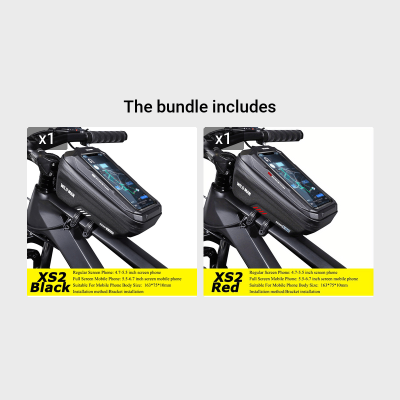 WILD for Man Bike Bag Front Handlebar Bag 6.8inch Mobile Phone Case Bicycle Top Tube Bag Cycling Accessories