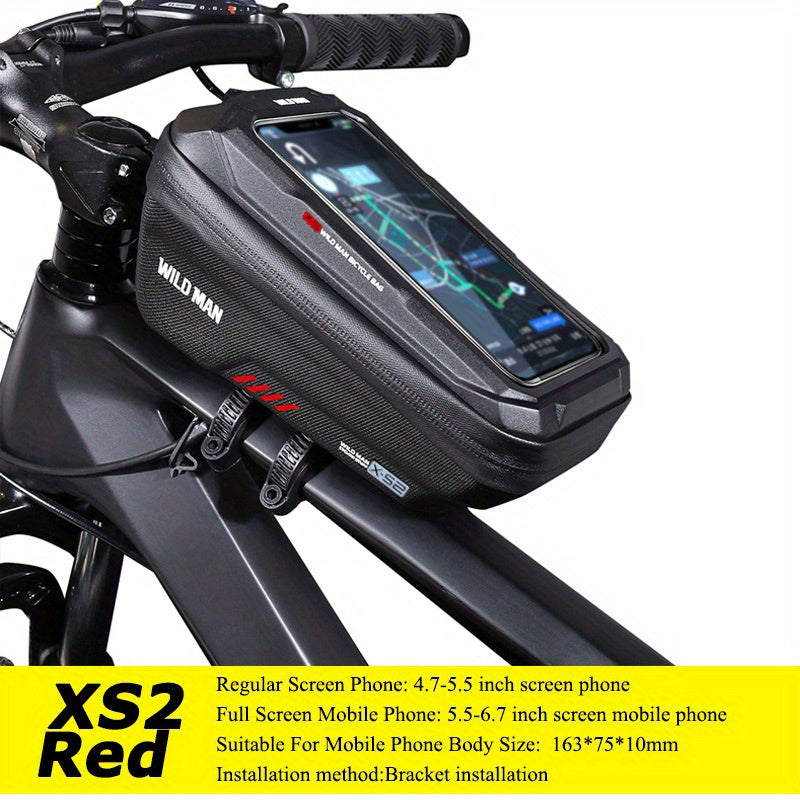 WILD for Man Bike Bag Front Handlebar Bag 6.8inch Mobile Phone Case Bicycle Top Tube Bag Cycling Accessories