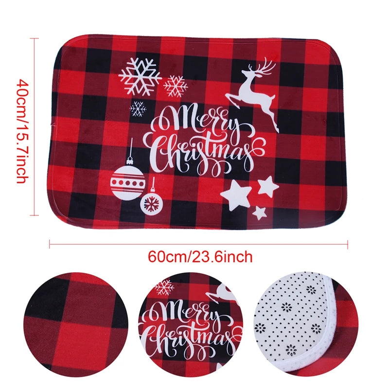 Christmas Door Mat Santa Claus Outdoor Carpet Merry Christmas Decorations For Home 2025 Navidad Xmas Ornament New Year 2026