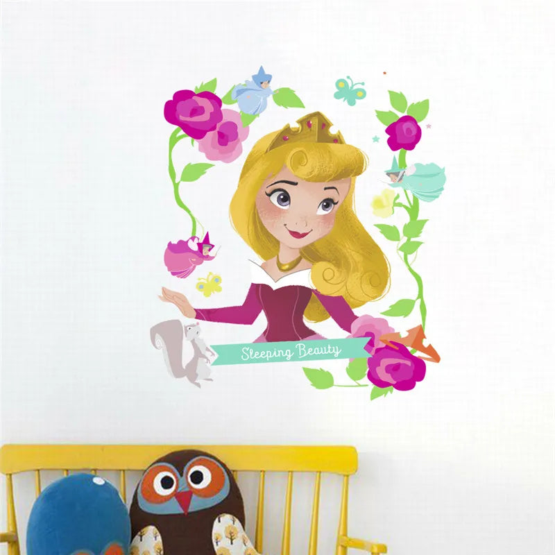 Colorful Princess Bird deer height measure wall stickers decals children bedroom kindergarten Decoration wall sticker Decals