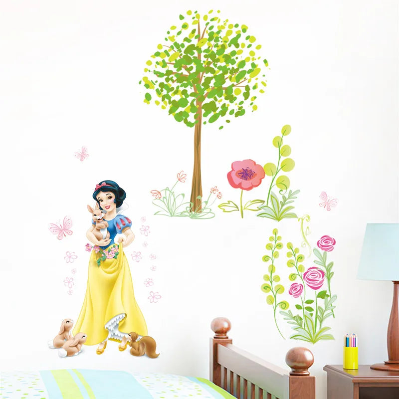Colorful Princess Bird deer height measure wall stickers decals children bedroom kindergarten Decoration wall sticker Decals