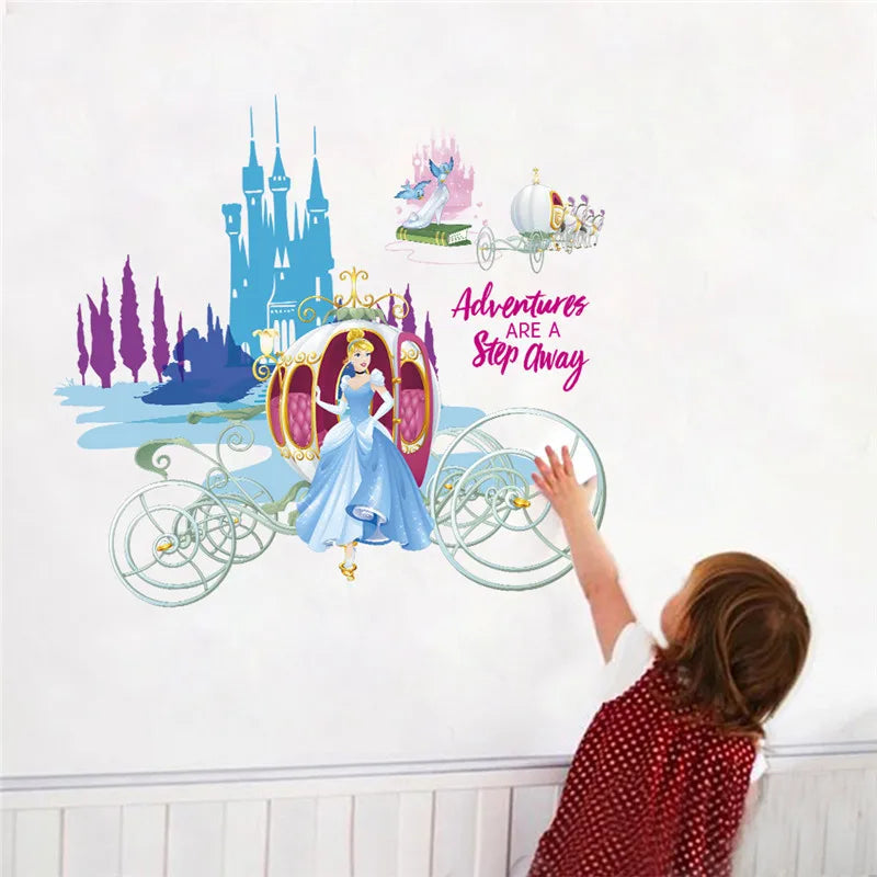 Colorful Princess Bird deer height measure wall stickers decals children bedroom kindergarten Decoration wall sticker Decals