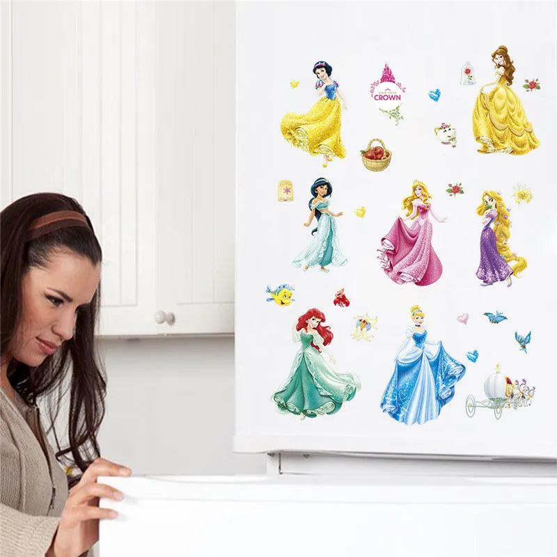 Colorful Princess Bird deer height measure wall stickers decals children bedroom kindergarten Decoration wall sticker Decals