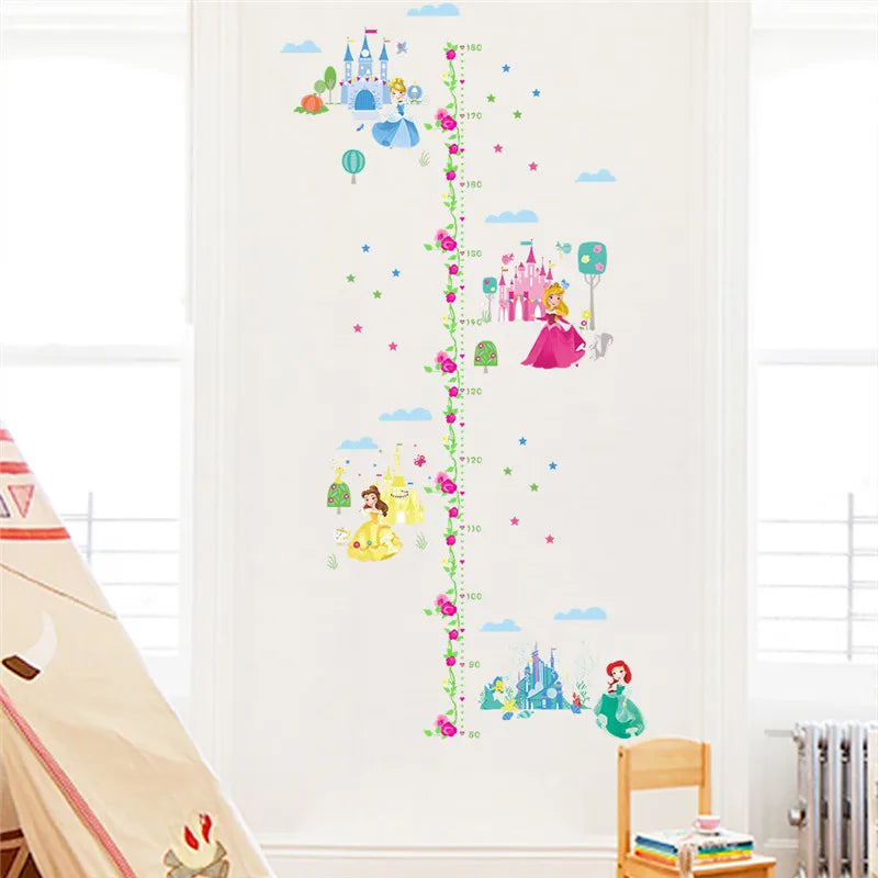 Colorful Princess Bird deer height measure wall stickers decals children bedroom kindergarten Decoration wall sticker Decals