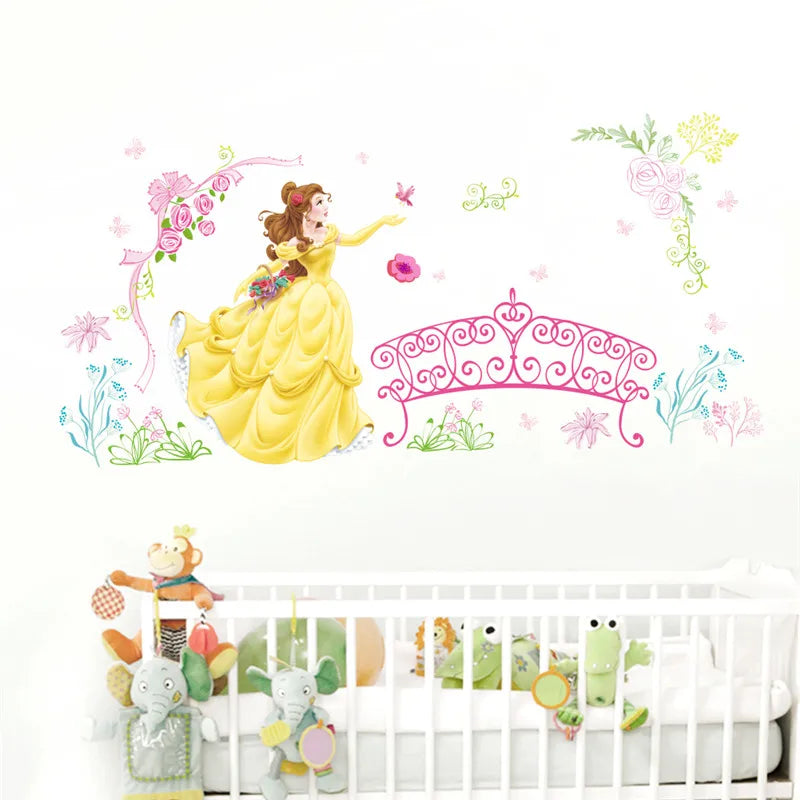 Colorful Princess Bird deer height measure wall stickers decals children bedroom kindergarten Decoration wall sticker Decals