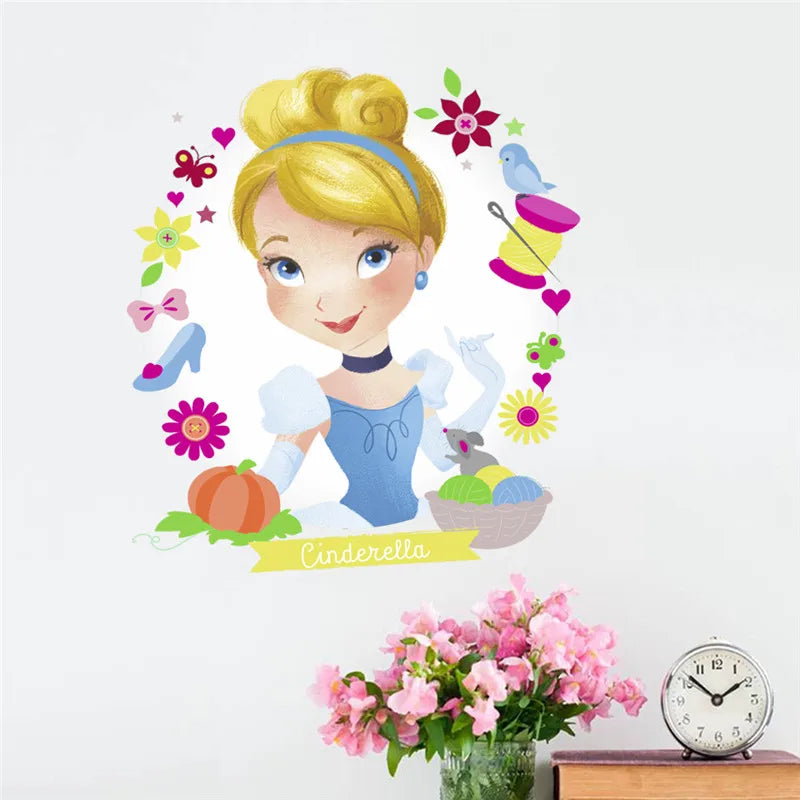 Colorful Princess Bird deer height measure wall stickers decals children bedroom kindergarten Decoration wall sticker Decals