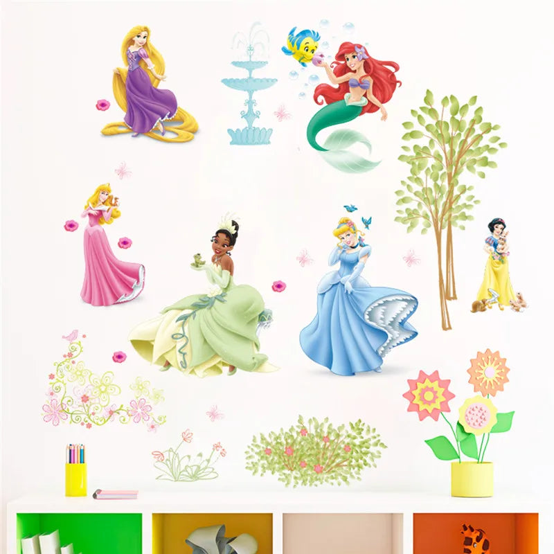 Colorful Princess Bird deer height measure wall stickers decals children bedroom kindergarten Decoration wall sticker Decals