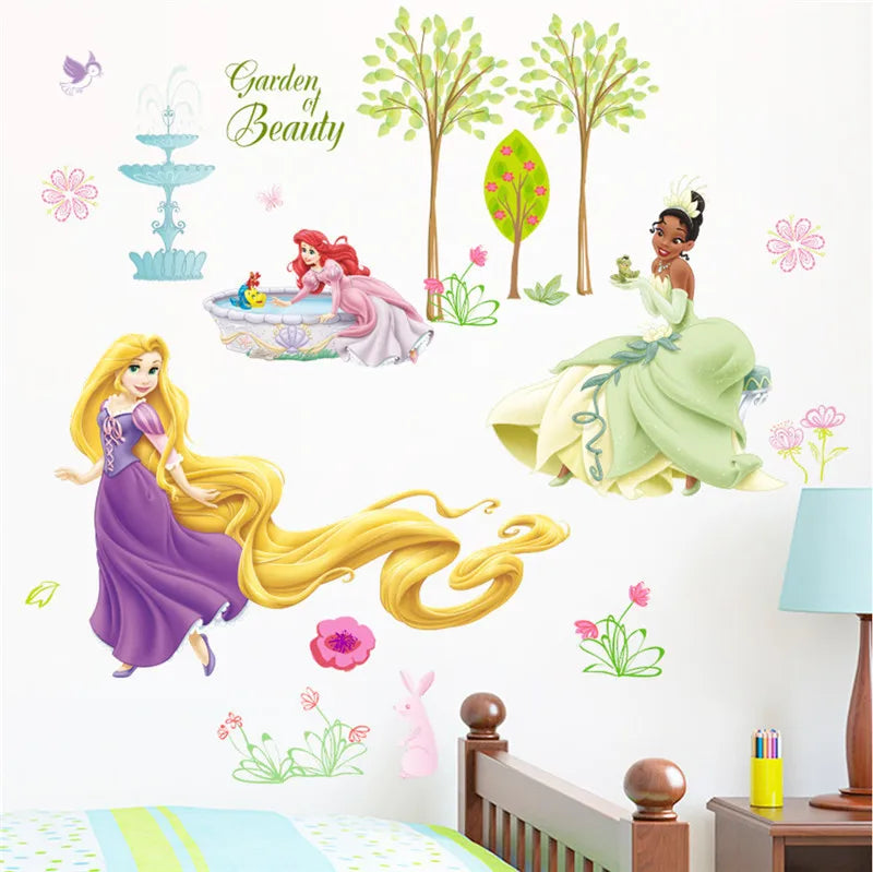 Colorful Princess Bird deer height measure wall stickers decals children bedroom kindergarten Decoration wall sticker Decals