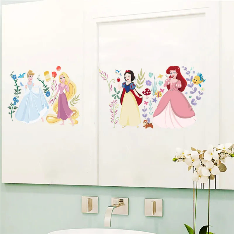 Colorful Princess Bird deer height measure wall stickers decals children bedroom kindergarten Decoration wall sticker Decals