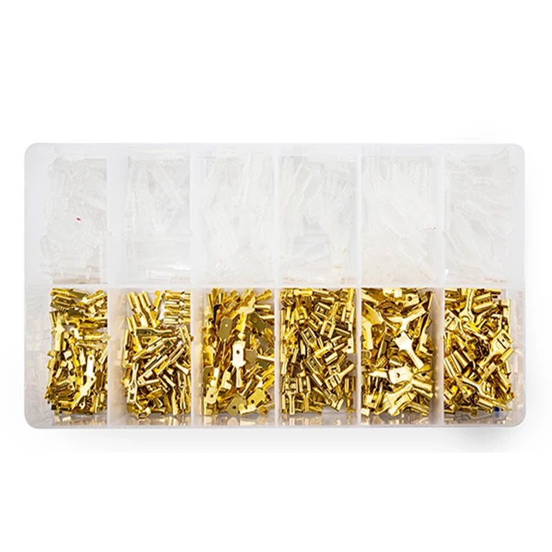 2.8/4.8/6.3mm Crimp Terminals Insulated Male and Female Wire Connector Electrical Wire Spade Connectors Insulated Sleeves Kit