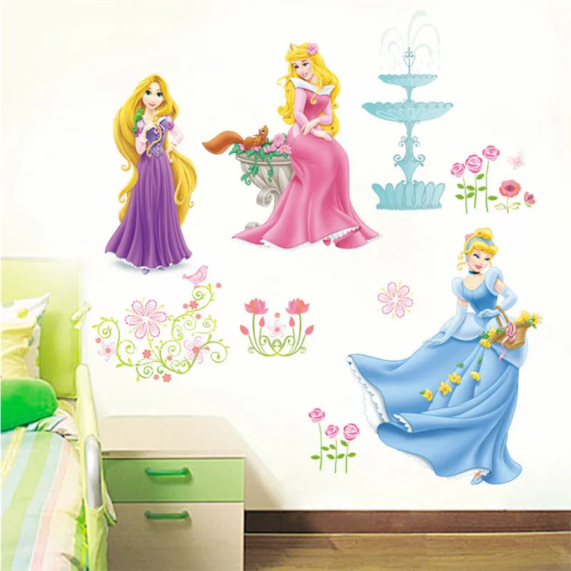 Colorful Princess Bird deer height measure wall stickers decals children bedroom kindergarten Decoration wall sticker Decals