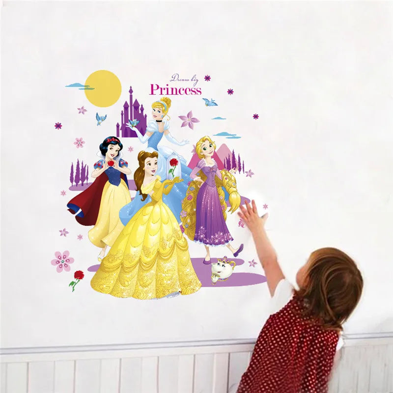 Colorful Princess Bird deer height measure wall stickers decals children bedroom kindergarten Decoration wall sticker Decals