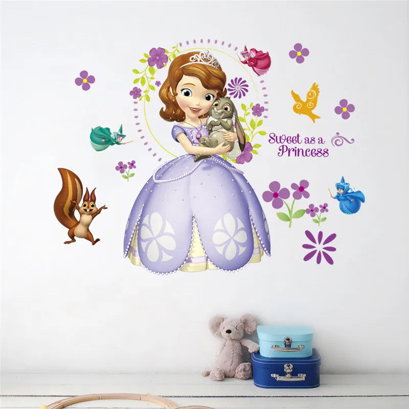 Colorful Princess Bird deer height measure wall stickers decals children bedroom kindergarten Decoration wall sticker Decals