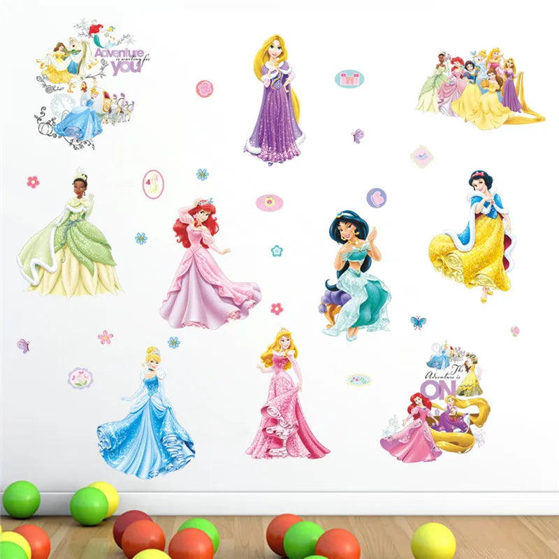 Colorful Princess Bird deer height measure wall stickers decals children bedroom kindergarten Decoration wall sticker Decals