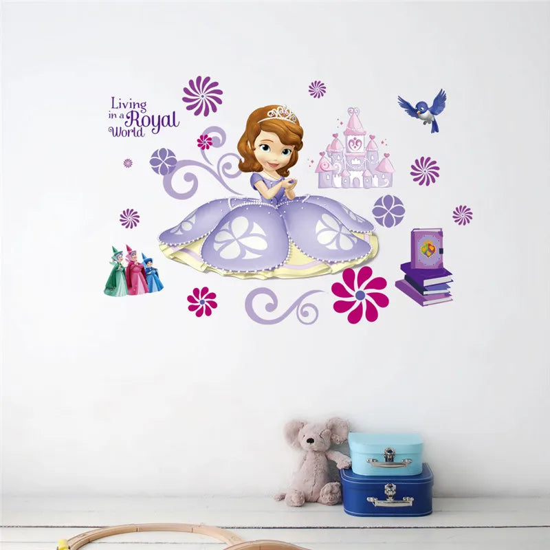 Colorful Princess Bird deer height measure wall stickers decals children bedroom kindergarten Decoration wall sticker Decals