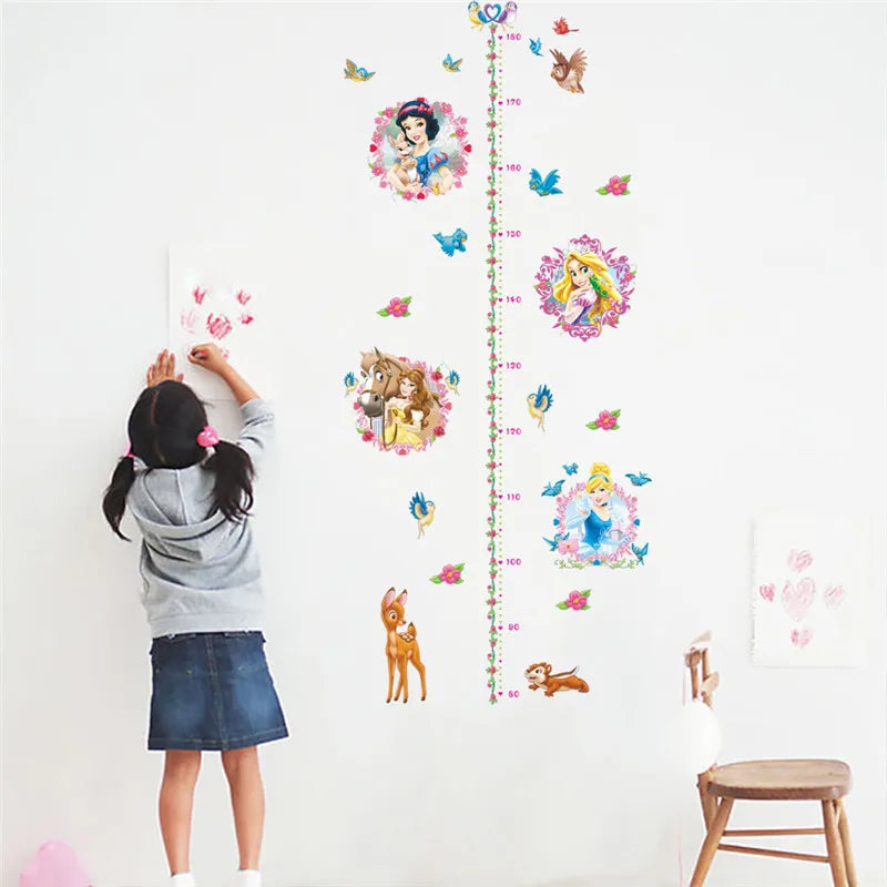 Colorful Princess Bird deer height measure wall stickers decals children bedroom kindergarten Decoration wall sticker Decals
