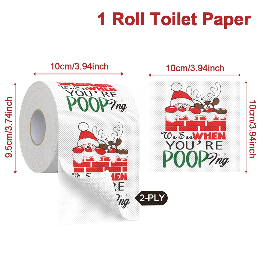 Christmas Santa Claus Bath Toilet Roll Paper Xmas Toilet Roll Paper Christmas Decor 2025 Xmas Tissue Roll Home New Year 2026