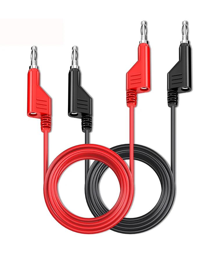 Cleqee P1036 2PCS Dual 4mm Stackable Banana Plug Multimeter Test Leads 1m/2m/3m Electrical Test Cables Red/Black 1000V 15A