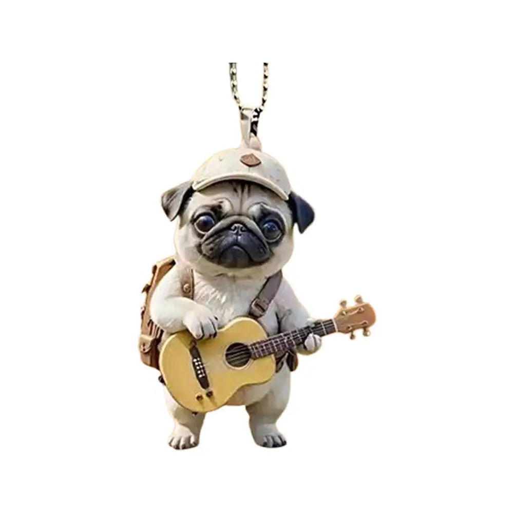 Motorcycle Cat Acrylic Hanging Decoration Christmas Tree Car 2D Flat Riding Kitten Hanging Ornament Cartoon Pendant For Christma