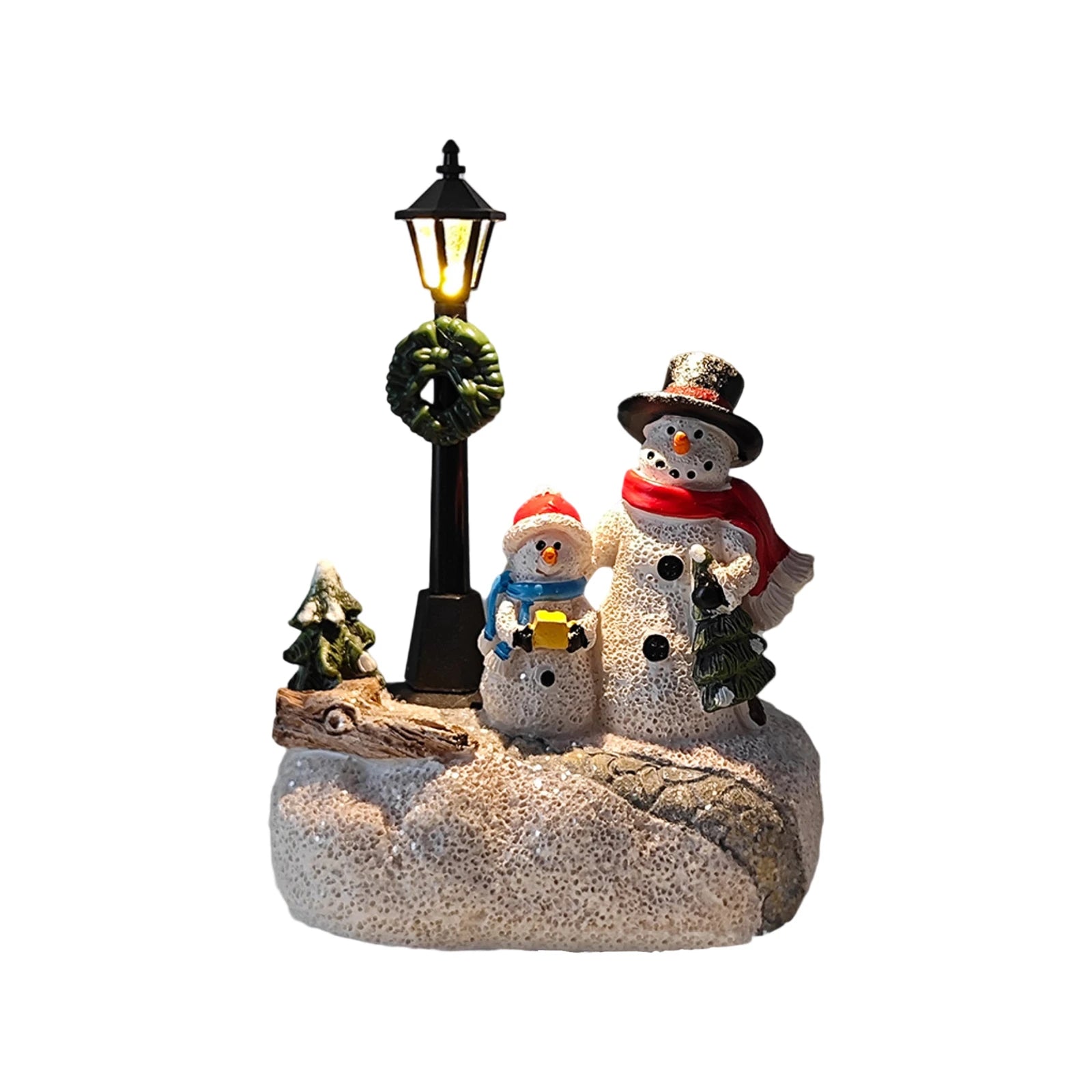 2025 New Christmas Decorations Luminous Old Man Snowman Elk Desktop Ornaments Resin Crafts Party Office Decoration Holiday Gift
