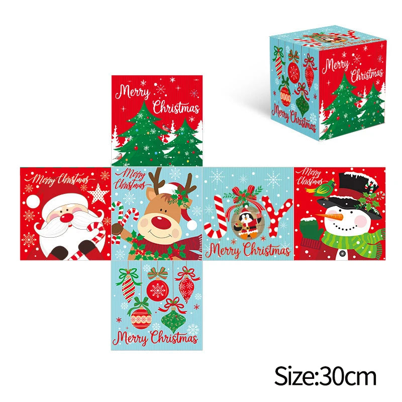 Christmas Gifts Box Christmas Snowman Packing Box Navidad Santa Claus Xmas Ornament New Year Christmas Party Decor Supplies