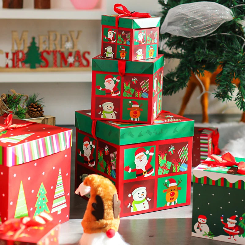 Christmas Gifts Box Christmas Snowman Packing Box Navidad Santa Claus Xmas Ornament New Year Christmas Party Decor Supplies