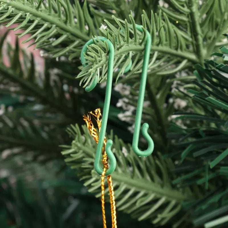 500/50Pcs Christmas Ornament Hanging Hooks Xmas Tree Pendant Hanger Bauble Ball S-Shaped Hook for New Year Home Party Decoration