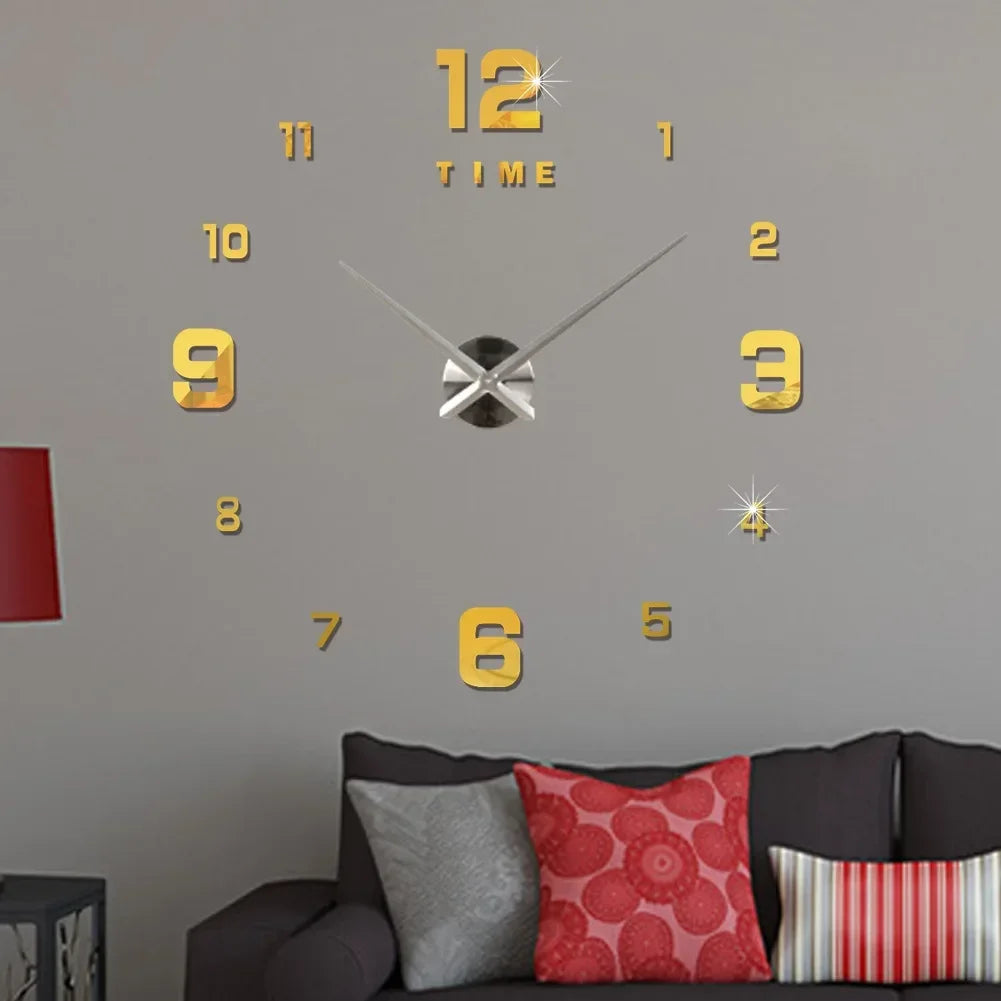 Luminous Decoration Digital Wall Clock Homes DIY Watches Frameless Decoration for Bedroom Families Living Room Stereo Led