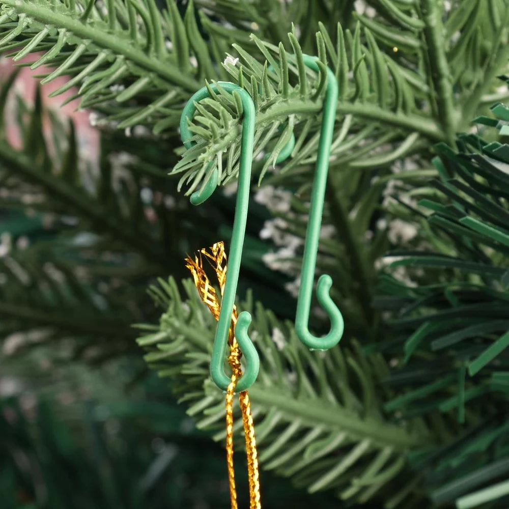 500/50Pcs Christmas Ornament Hanging Hooks Xmas Tree Pendant Hanger Bauble Ball S-Shaped Hook for New Year Home Party Decoration