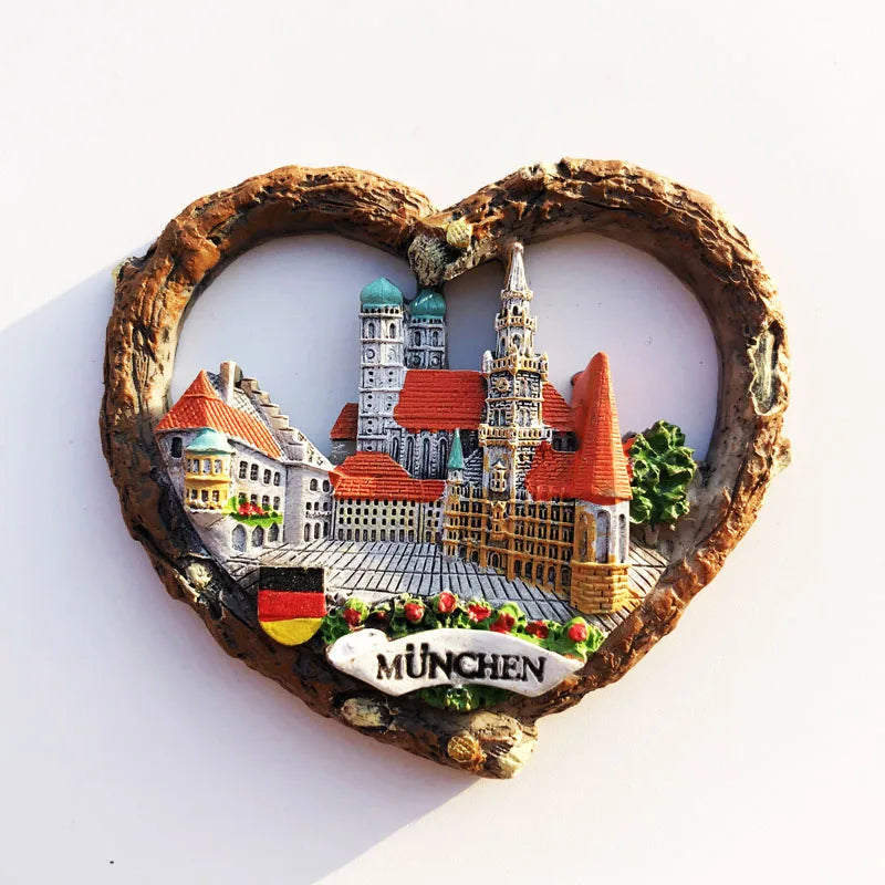Germany Munchen 3D Fridge Magnets Tourism Souvenir Refrigerator Magnetic Sticker Collection Handicraft Gift