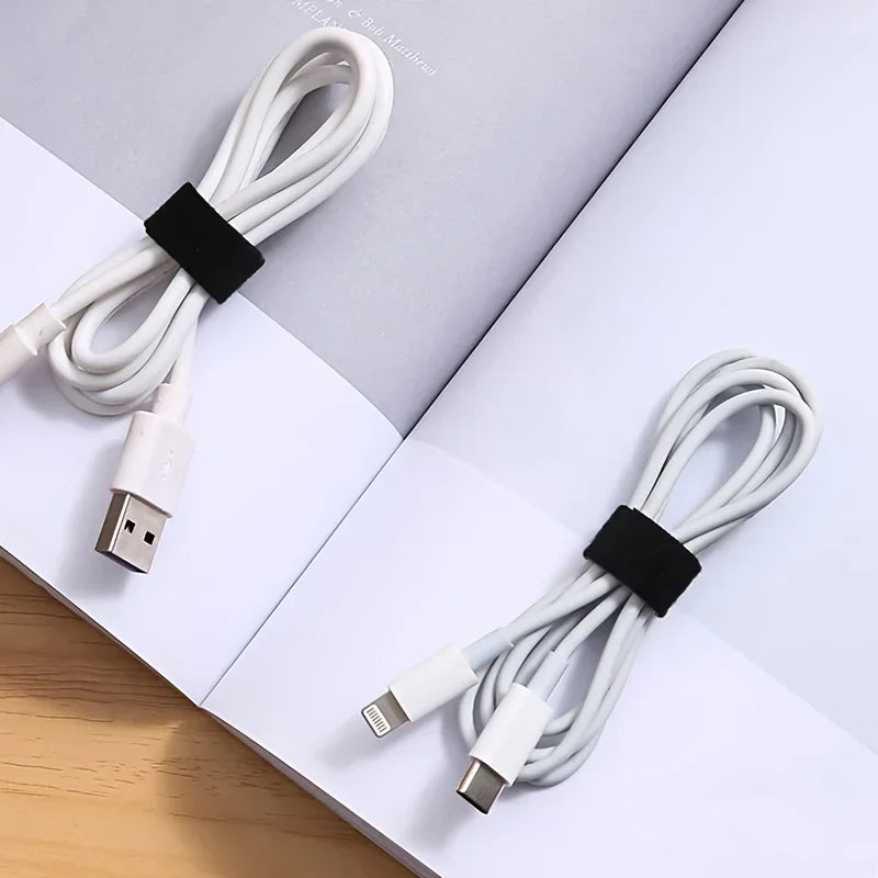 1PC Data Cable Management Strap Reusable Detachable Can Be Cut Freely Multifunctional Velcro Strap Fixed Storage Accessories