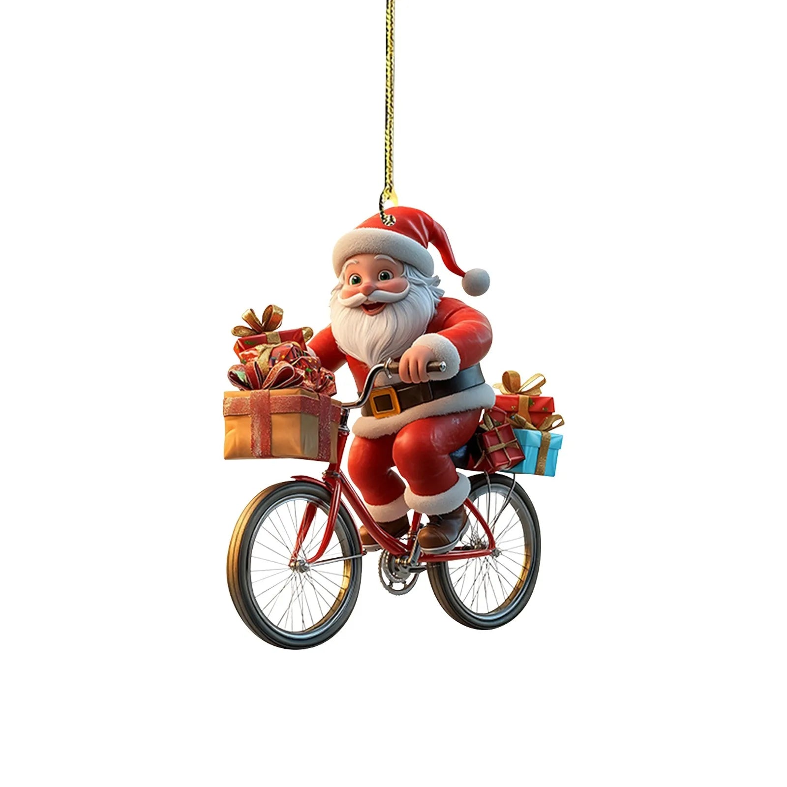 Christmas Tree Pendant Acrylic 2D Cartoon Santa Claus Snowman Festive Hanging Ornaments for Christmas Tree Decor Cute Cartoon