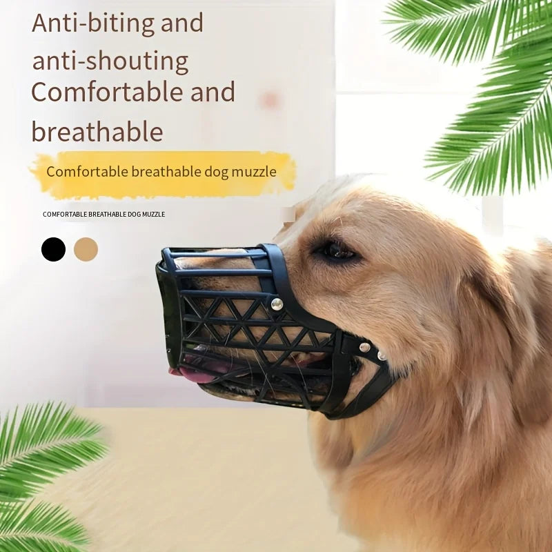 Dog muzzle for preventing biting, chewing indiscriminately, and barking, suitable for dogs weighing 2.5 kilograms or less.
