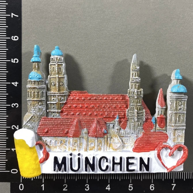 Germany Munchen 3D Fridge Magnets Tourism Souvenir Refrigerator Magnetic Sticker Collection Handicraft Gift