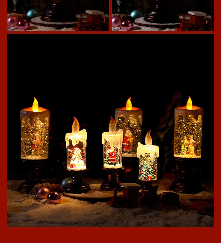 Christmas Decoration Desktop Ornaments Atmosphere Lighting Arrangement Candle Night Light Photo Props Christmas Gift