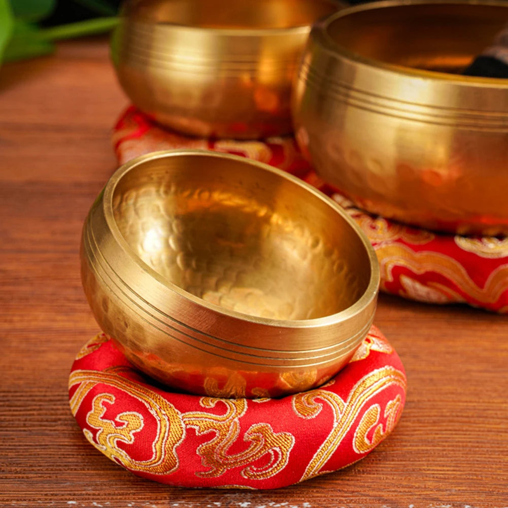 Tibetan Singing Bowl Set Meditation Singing Bowl Yoga Meditation Chanting Bowl for Yoga Chakra Healing Mindfulness Stress Relief