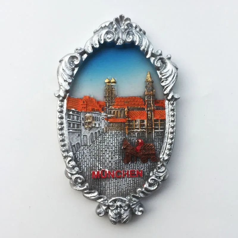 Germany Munchen 3D Fridge Magnets Tourism Souvenir Refrigerator Magnetic Sticker Collection Handicraft Gift