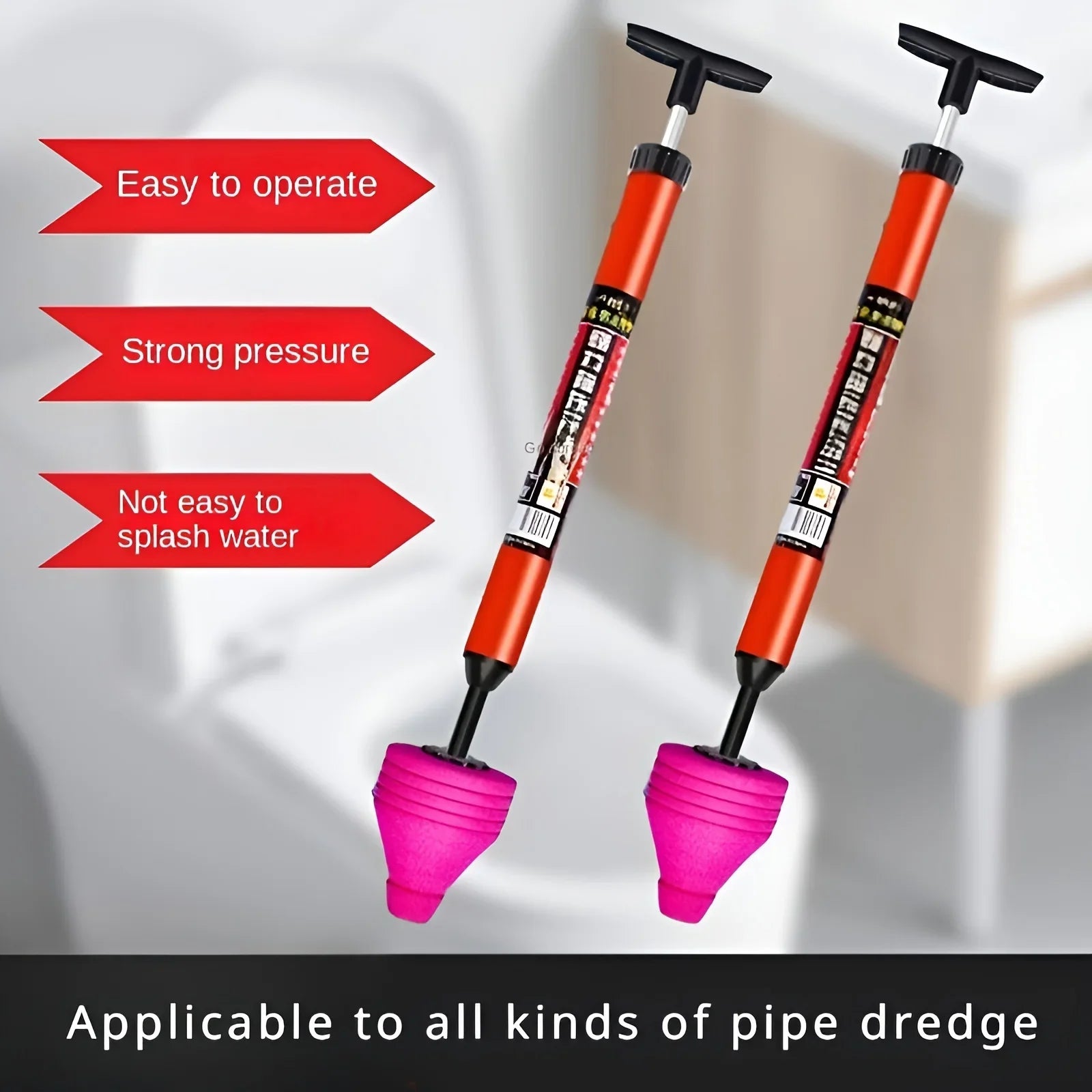 Unblock Toilet High Pressure One Shot Toilet Pipe Plunger Cleaner Silicone Quickly Home Toilet Sewer Dredging Plunger Wc pump