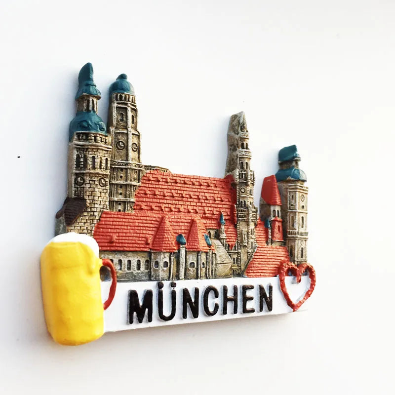 Germany Munchen 3D Fridge Magnets Tourism Souvenir Refrigerator Magnetic Sticker Collection Handicraft Gift