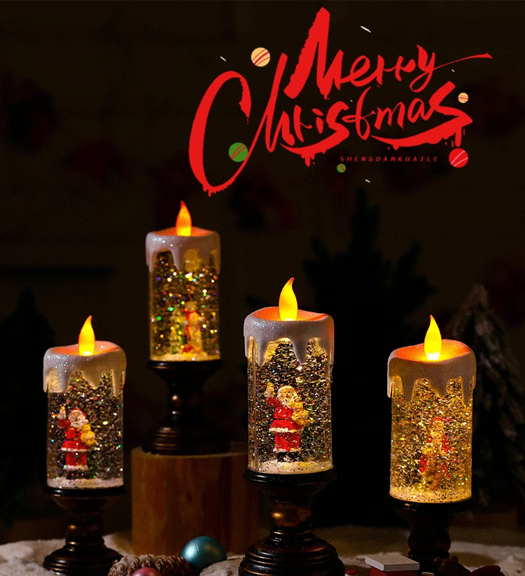 Christmas Decoration Desktop Ornaments Atmosphere Lighting Arrangement Candle Night Light Photo Props Christmas Gift