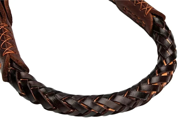 Dog Collar Leather eight-strand Braided Leather Collar for a dog Real Leather Collar big Braided large Dog Leather Collar