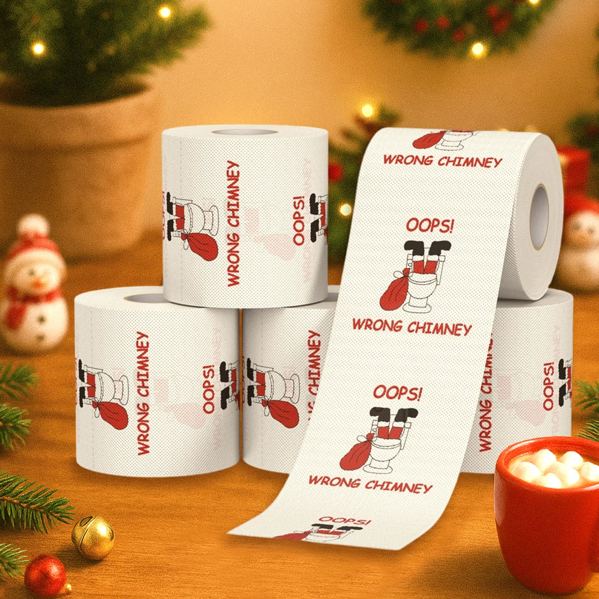 Christmas Santa Claus Bath Toilet Roll Paper Xmas Toilet Roll Paper Christmas Decor 2025 Xmas Tissue Roll Home New Year 2026