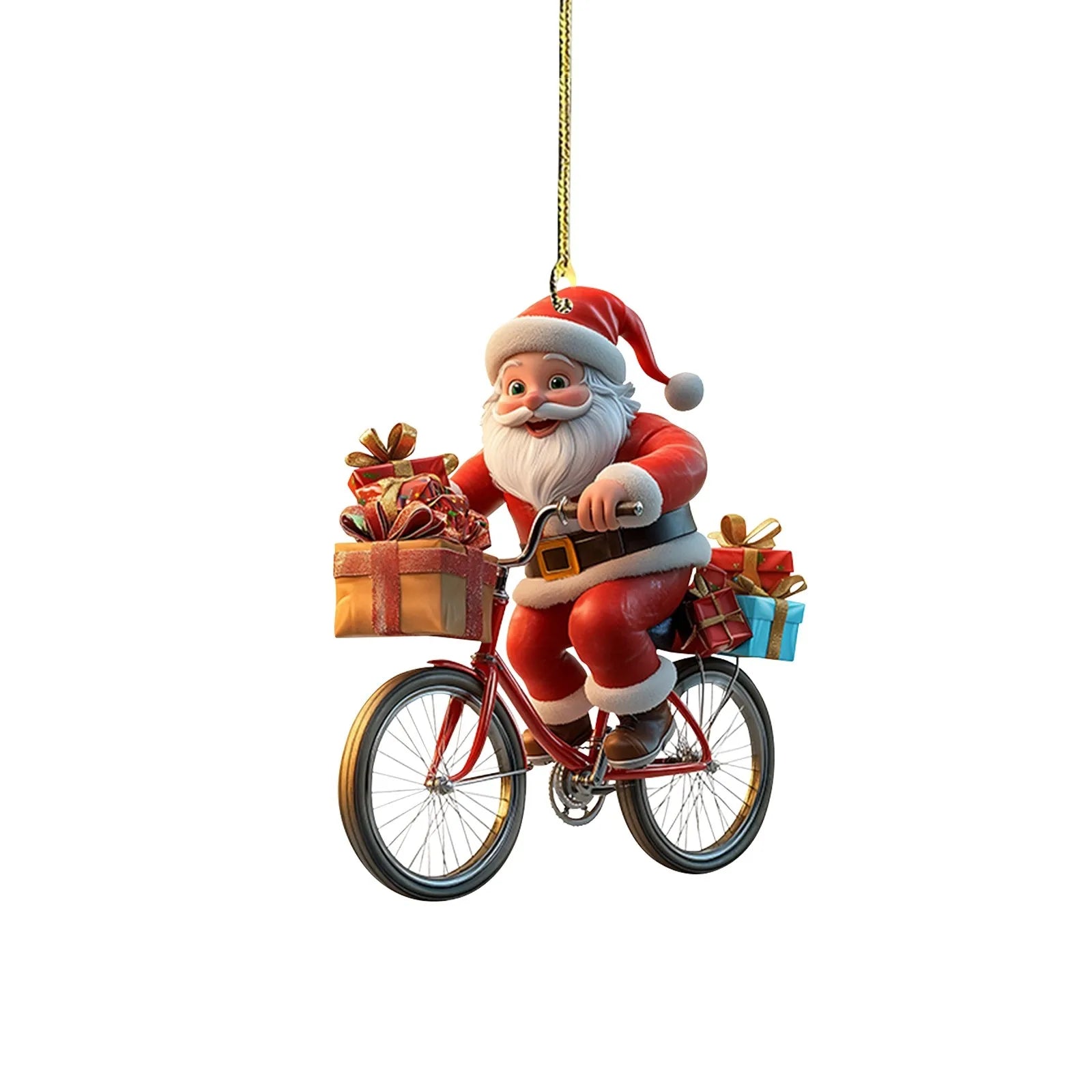 Christmas Tree Pendant Acrylic 2D Cartoon Santa Claus Snowman Festive Hanging Ornaments for Christmas Tree Decor Cute Cartoon