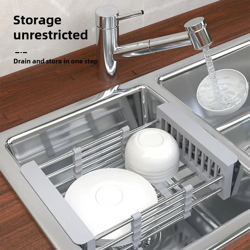 Kitchen sink retractable drainer sink drainer dish drainer basket Dish storage rack