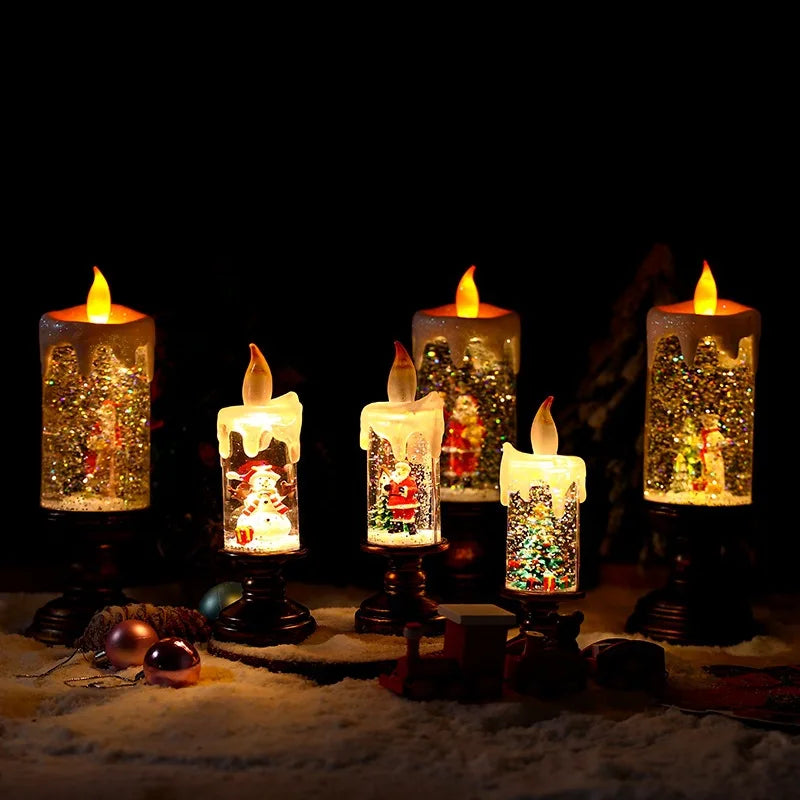 Christmas Decoration Desktop Ornaments Atmosphere Lighting Arrangement Candle Night Light Photo Props Christmas Gift