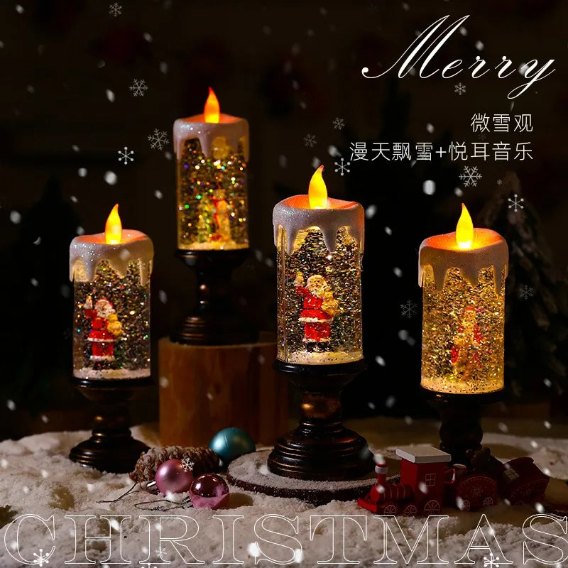 Christmas Decoration Desktop Ornaments Atmosphere Lighting Arrangement Candle Night Light Photo Props Christmas Gift