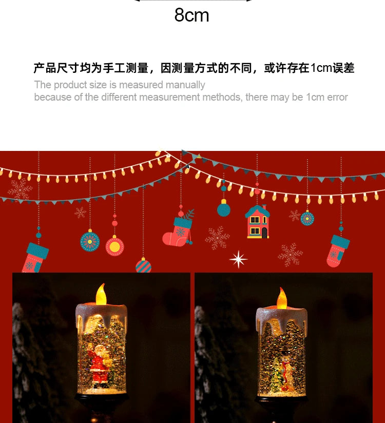 Christmas Decoration Desktop Ornaments Atmosphere Lighting Arrangement Candle Night Light Photo Props Christmas Gift