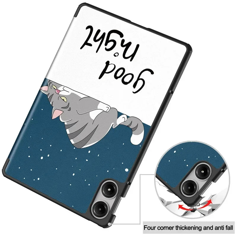 For Xiaomi Redmi Pad Pro 2024 Folding Flip Stand Case Funda for Red Mi Pad Pro 12.1 POCO Pad 12 1 Tablet Cover with Auto Sleep