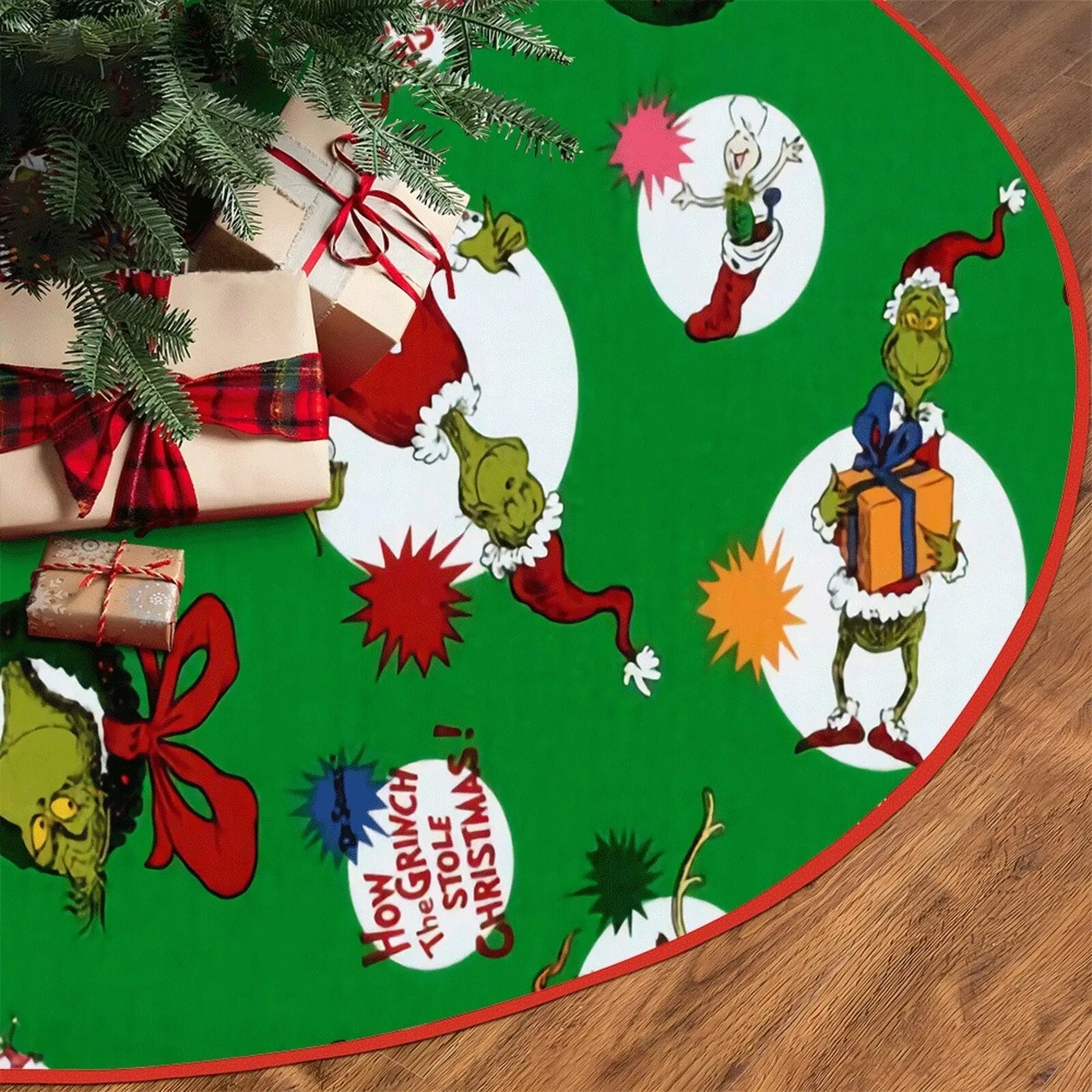 Christmas Tree Skirt Decoration For Home Xmas Tree Decorations Skirt Ornament Festive Holiday Party Decorations Indoor Outdoor